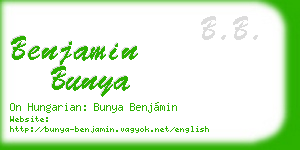 benjamin bunya business card